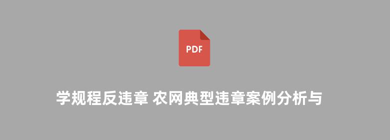 学规程反违章 农网典型违章案例分析与防范